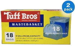 Tuff Bros Tall Kitchen Trash Garbage Bags 8 Gallons Home Supplies 36 Bags 2Boxes - Picture 1 of 1