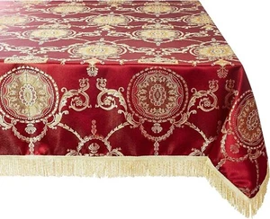 Prestige Burgundy Damask Tablecloth Size 60x102" Premium Quality Violet Linen - Picture 1 of 7