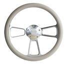 Steering Wheel Kit Gray Vinyl & Polished Billet 1995-02 Chevy Full Size Trucks 