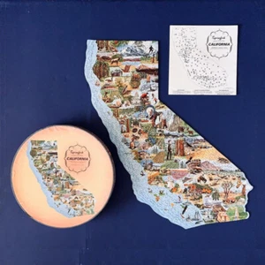 VTG Springbok California Jigsaw Puzzle Map Complete Box + Paperwork 1969 Frace - Picture 1 of 24