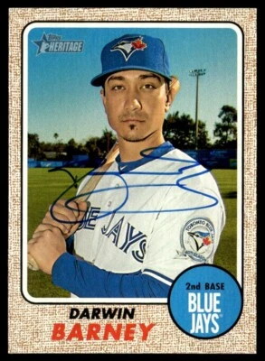 2017 Topps Heritage Darwin Barney Auto Toronto Blue Jays #312 Signed IP - Image 1 of 2