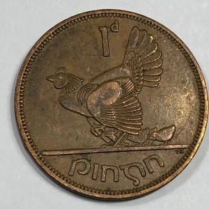 1963 Ireland One Penny Foreign Coin #2244 - Picture 1 of 2