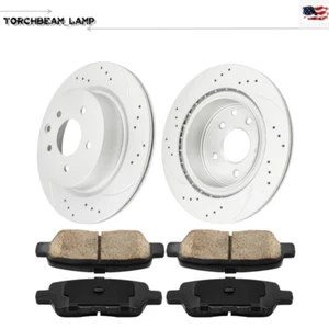 Rotores de freno traseros perforados + pastillas de freno de cerámica para Nissan 350Z 370Z Máxima - Imagen 1 de 9