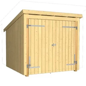 Nordic Fahrradunterstand m/Doppeltür Grundmaß außen: LxBxH 229x218x169/220 cm U - Bild 1 von 3
