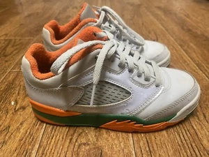 Kids Sz-13C Jordan 5 Retro Low Miami Hurricanes (GS)Brilliant OrangeFQ1293 018 - Picture 1 of 9