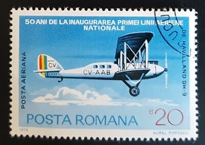 Rumänien 1978 Briefmarke Aviation De Havilland DH-9 Flugzeug - Bild 1 von 2