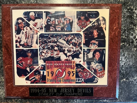 New Jersey Devils 1995 Stanley cup champions plaque. About 13” x 10.5” Cover