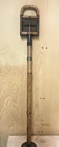 RARE Antique Edwardian Bamboo & Metal Shooting Stick WOVEN CANE SEAT (383) - Picture 1 of 7