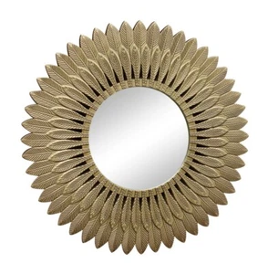 Art Deco Large Gold Feather Design Ornate Mirror - Picture 1 of 2