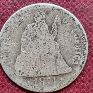 1874 Seated Liberty Dime 10c Circulated #89683 - Picture 1 of 2