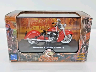 1947 Indian Chief Red Motorcycle New-Ray Toy & Co. 1/32 Die-Cast With Plastic - Image 1 of 4