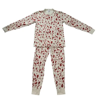 Рождественский набор пижам Hanna Andersson размер M красный северный олень органический хлопок - Изображение 1 из 4