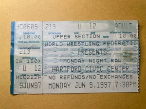 Biglietto WWF Stub 1997 Raw Attitude Era Mankind Undertaker Hartford - Foto 1 di 2
