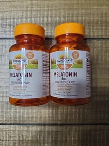 Sundown Melatonin 5mg 90 Coated Tablets 2 Pack Non-GMO Exp 7/25 New Sealed - Picture 1 of 3