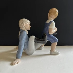 Royal Copenhagen Horse Riding Figurine #760 Boy Girl Allan Therkelsen 90’s - Picture 1 of 23