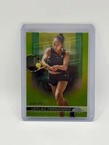 Leylah Fernandez 2024 Topps Chrome #123 Lime Green Refractor #039/299 - Picture 1 of 2