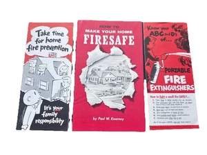 Vintage 1960s Lot Fire Safety Brochures Prevention Extinguishers Paul Kearney - Picture 1 of 2