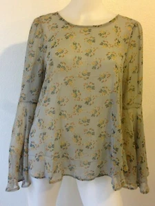 NUEVOS CON ETIQUETAS BRAZOS DE CAMPANA ACAMPANA DE GASA FLORAL BOHO HIPPY URBANO RETRO MOD S - Imagen 1 de 7