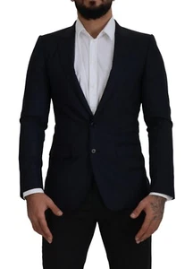 DOLCE & GABBANA Blazer Blue Wool Single Breasted Coat Men IT46/US36/S 4400usd - Picture 1 of 12