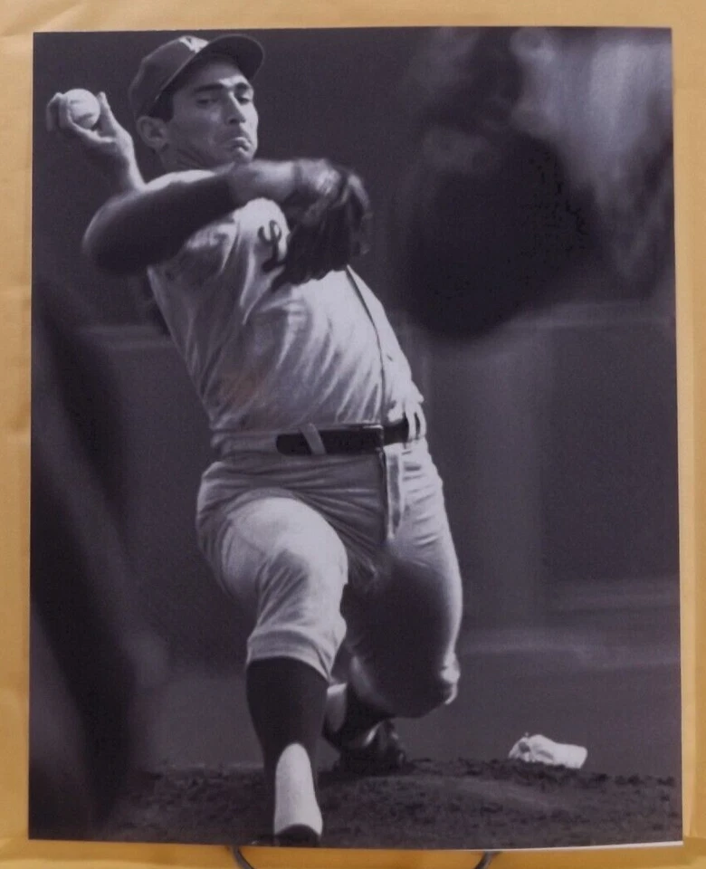 1964 - Sandy Koufax in Stride - Los Angeles Dodgers - 8x10 photograph copy - Image 1 of 1