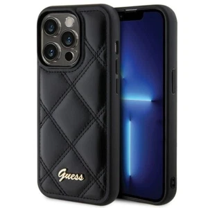 Custodia cellulare custodia iPhone 15 Pro Max Guess ecopelle nera con logo color oro - Foto 1 di 8