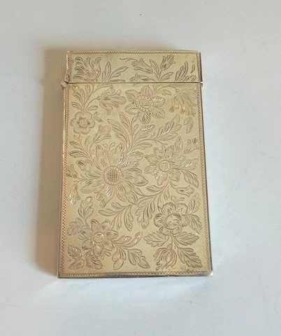 ANTIQUE STERLING SILVER CALLING CARD / BUSINESS CARD CASE, 50 grams Cover