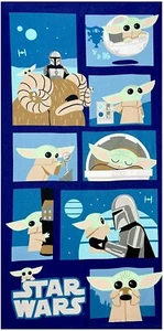 Toalla de playa Star Wars Mando and Baby Yoda 27 x 54 pulgadas (69 cm x 137 cm) - Imagen 1 de 2