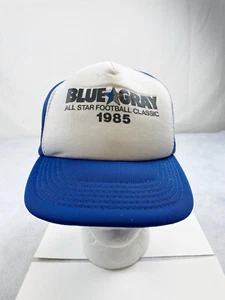 VINTAGE BLAU GRAU ALL STAR FOOTBALL KLASSIKER 1985 SCHAUMSTOFF NETZRÜCKEN DRUCKKNOPFLASCHE - Bild 1 von 7