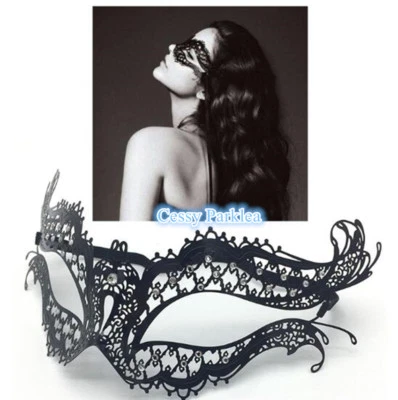 Venetian Carnival Vampire Diaries Katherine Masquerade Metal Mask + Rhinestones - Image 1 of 4