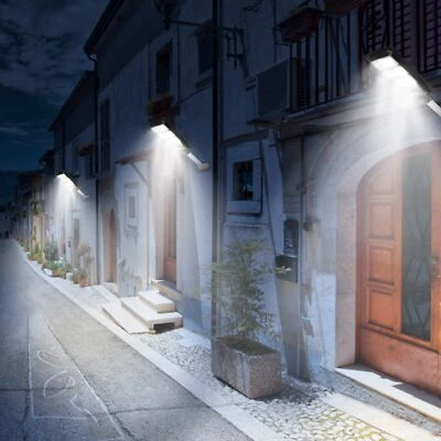 Commercial LED Solar Street Light Motion Sensor Dusk-to-Dawn Lamp +Remote+Pole - Image 1 of 4