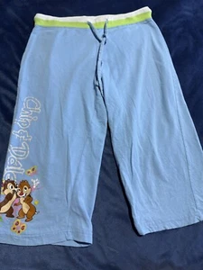 Girls Disney Chip & Dale Wide Leg Capri Style Cropped Lounge Pant M Sky Blue405 - Picture 1 of 10