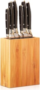 "Blocco coltello ergonomico bambù - Supporto coltello da banco design ampio 10""x8""x5" - Foto 1 di 2