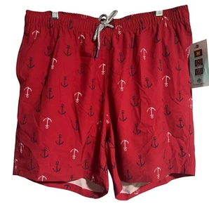Bañador Rainforest para hombre rojo estampado de ancla talla grande - Imagen 1 de 11