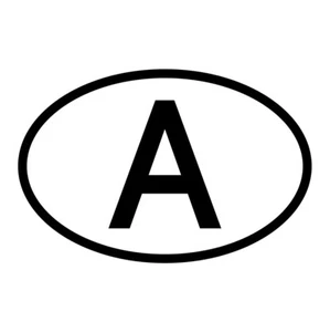 Österreich Magnet "A" Länderkennzeichen 17,5 x 11,5 cm, Schwarz Weiß für Autos & - Bild 1 von 5