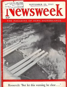 Newsweek 1941, Navy's Mammoth Snake Hunt, Pres Warning, Sweep Seas Clear - Picture 1 of 1