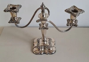 Vintage silver plated candelabra, two branch - Picture 1 of 11