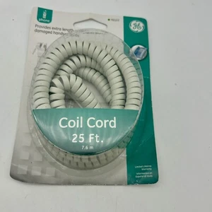 Vtg 1988 GE 25 Foot Phone Handset Coil Cord New Old Stock Beige Tan GE 2913-4D - Picture 1 of 2