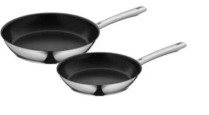 WMF Pfannenset Edelstahl Silber Spülmaschinengeeignet Backofenfest 28 cm 24 cm - Bild 1 von 1