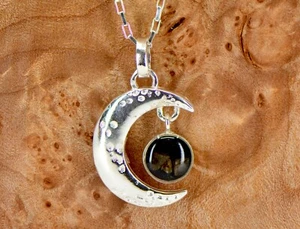 Beautiful Luna Necklace I 925 Silver Meteorite Pendant Jewelry - TOP METEORITE - Picture 1 of 7