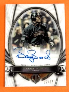 2017 Topps Tribute Moment BARRY BONDS Platinum Auto 12/25 On Card Auto *BACK - Picture 1 of 3
