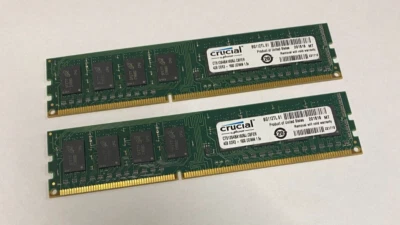 8GB (2 x 4GB) Kit Crucial CT51264BA160BJ.C8FER PC3-12800U DDR3 Computer Memory - Image 1 of 4