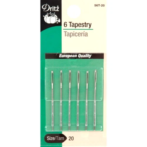 Tapiz Dritz agujas de coser a mano ojo grande punto romo tamaño 20-6 paquete D56T-20 Foto 1 de 1