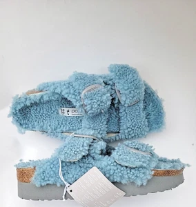 BIRKENSTOCK Papillio Teddy Arizona Big Buckle Shearling Sandals EU 39 US 8 NWT - Picture 1 of 6