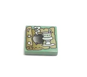 LEGO Tile 2 x 2 with Harry Potter Black Cauldron and Silver Mortar Prof Snape - Picture 1 of 1
