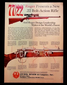 1984 77/22 Ruger .22 Bolt-Action Rifle Displays Rifle Mechanics Vintage Print Ad - Picture 1 of 1