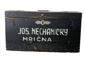 Antike Aufbewahrungsbox aus Holz - Jos. Nechanicky - Mricna Tschechien - Bild 1 von 24