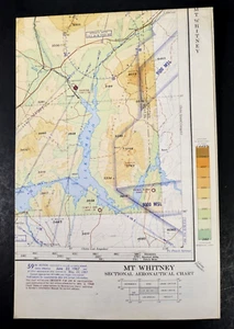 Mt Whitney Aeronautical Chart US Dept of Commerce Vintage Map 1967 California - Picture 1 of 2