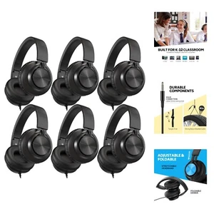Kids Headphones Wired for School Bulk, 6 Pack Headsets with Microphone for K-... - Picture 1 of 8