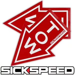 RED 2PC TOW VINYL STICKER DECAL STICKERBOMB BOMB DRAG RACE RACING TRAILER A - Picture 1 of 1
