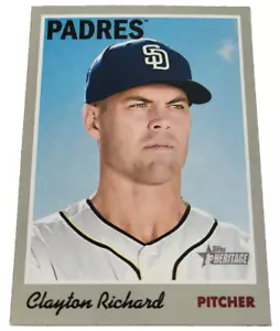 2019 Topps Heritage #79 Clayton Richard San Diego Padres MLB Baseball Card (B0 - Picture 1 of 2